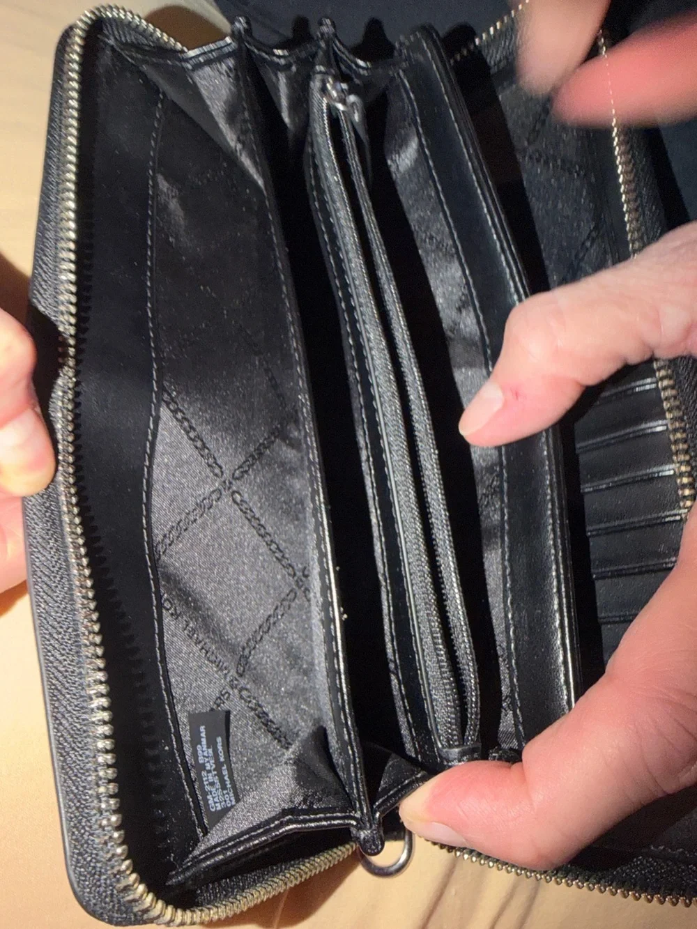 Michael Kors Black Leather Zip Wallet